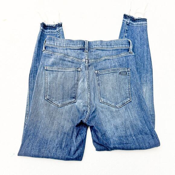 AYR The Riser Neon Jupiter Raw Hem Denim Jeans Medium Wash Size 28 x 28 - Picture 5 of 10